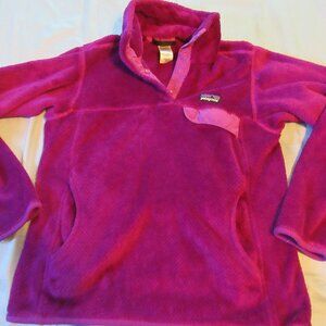 Womens Vtg Patagonia 1/4 Button T Snap Sweater Sz XS Plum
